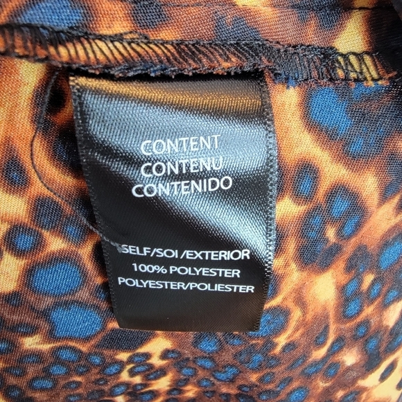 WAYF Fleur Satin Midi Slipdress Tortoise All Over Print Women XS Brown Leopard - Picture 11 of 15